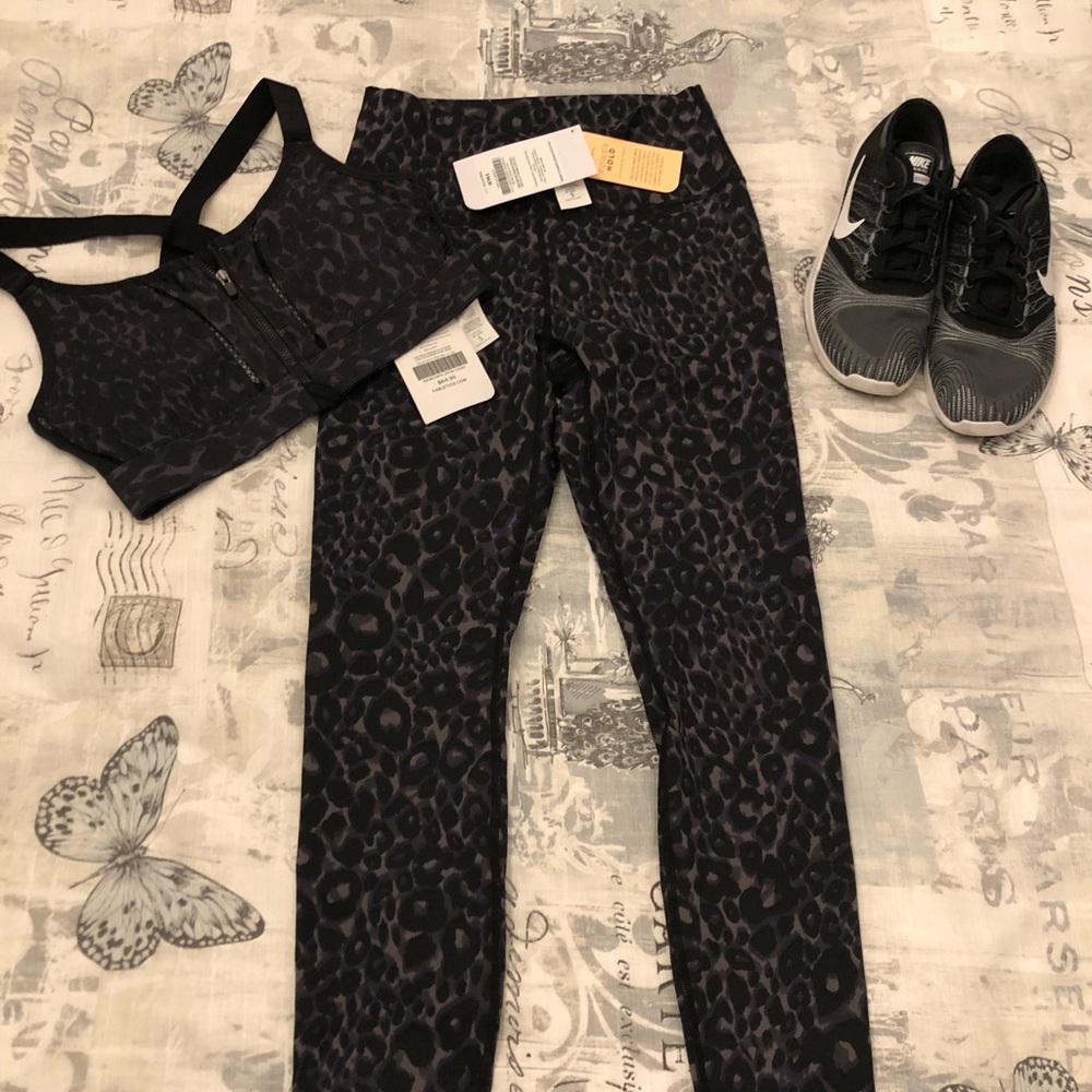 Fabletics 2pc Bundle, Purple Leopard Print